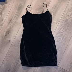 black velvet shimmer slip dress